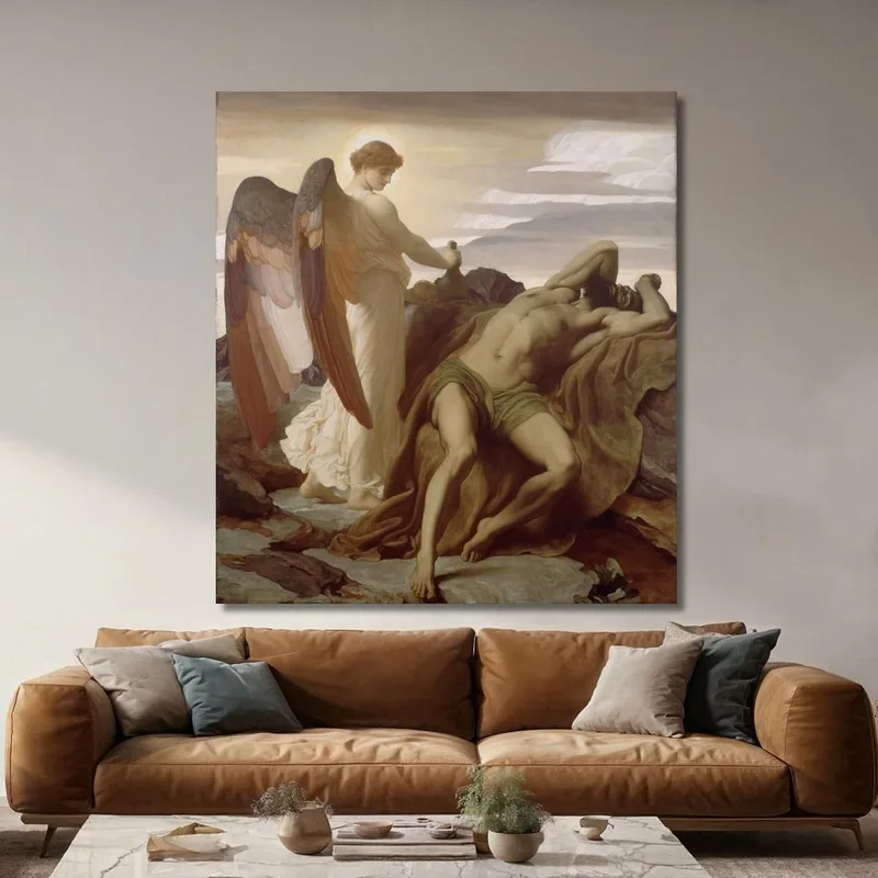 Elia Nel Deserto Frederic Leighton