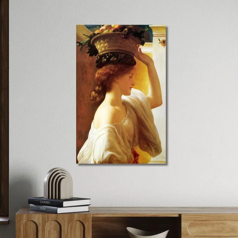 Girl With A Basket Of Fruit Date Frederic Leighton