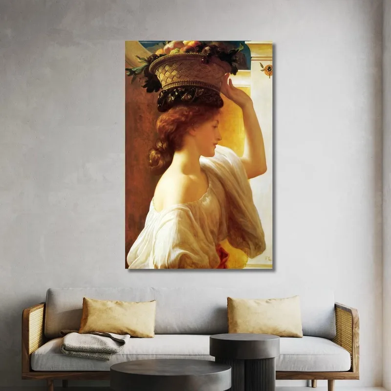 Girl With A Basket Of Fruit Date Frederic Leighton