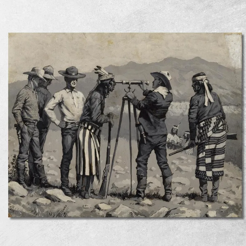 Mirando A Través Del Telescopio Frederic Remington cuadro en lienzo