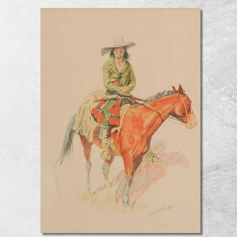 Viejo Ramón Frederic Remington cuadro en lienzo