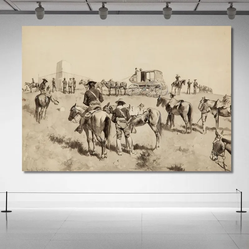 Sur Le Bighorn Frederic Remington