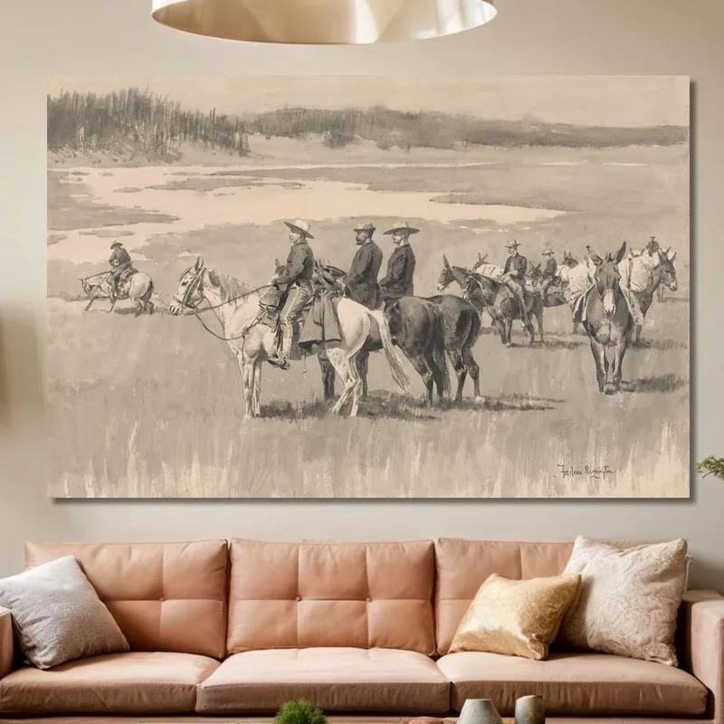 Auf Den Quellgewässern: Burgess Findet Eine Furt Frederic Remington