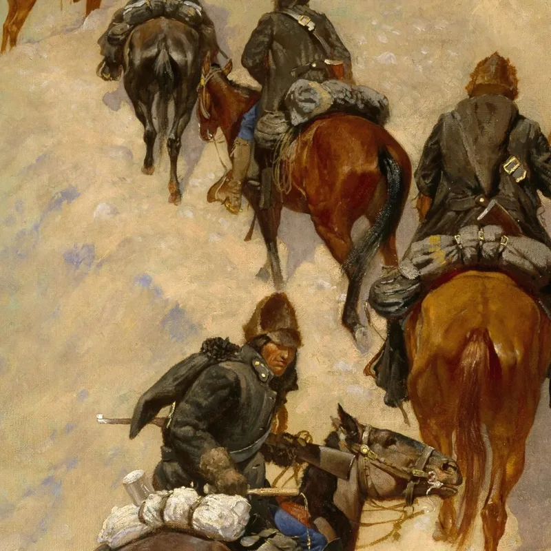 Scouts Escaladant Une Montagne Frederic Remington