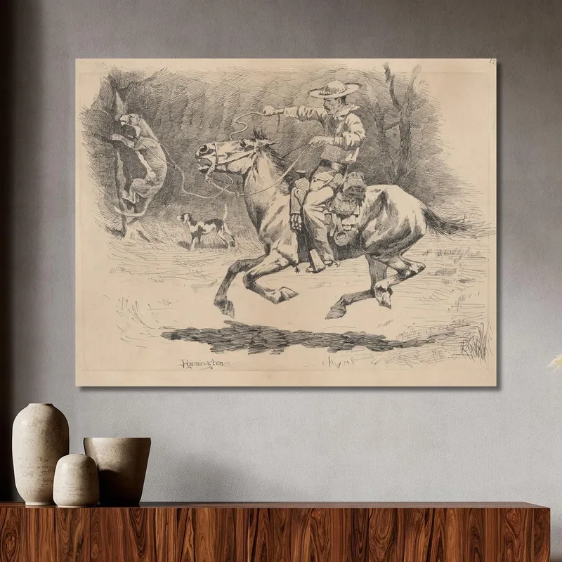 Espoleando A Su Caballo En La Persecución Frederic Remington