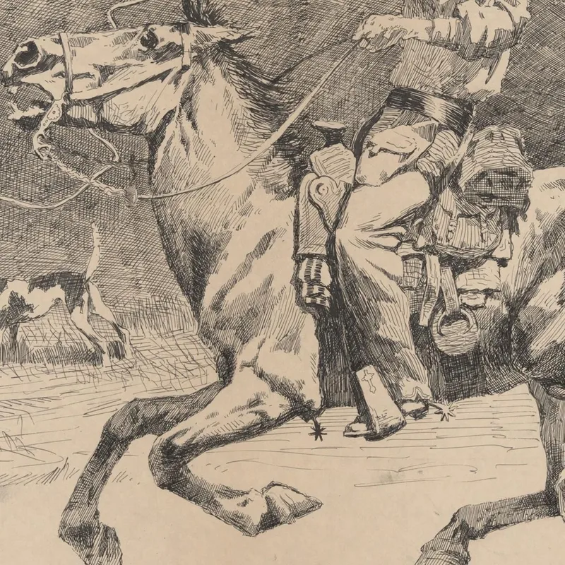 Espoleando A Su Caballo En La Persecución Frederic Remington