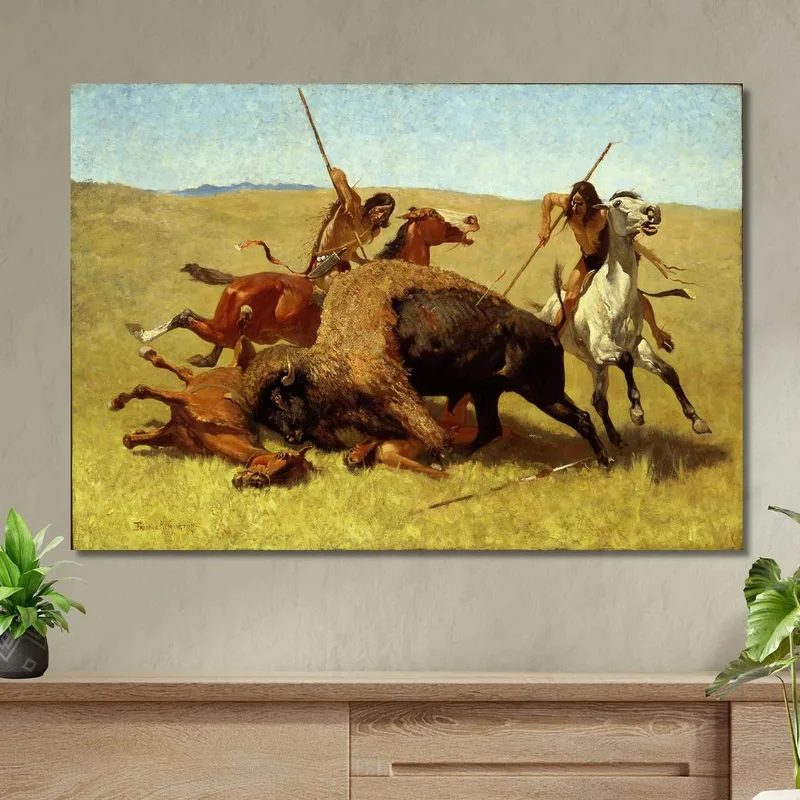 La Caza Del Búfalo Frederic Remington