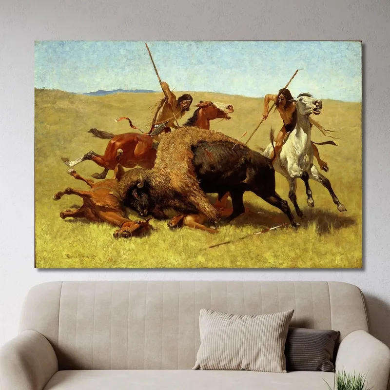 La Caza Del Búfalo Frederic Remington