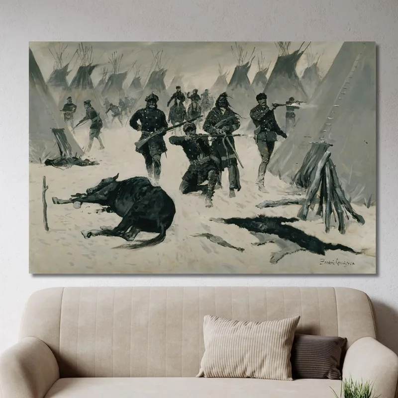 La Derrota De Caballo Loco Frederic Remington