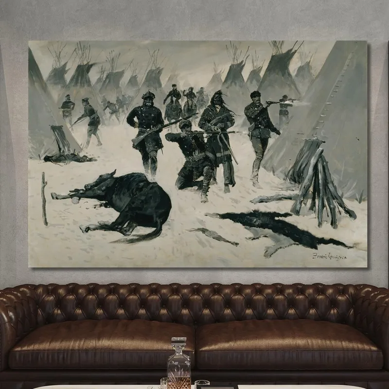 La Derrota De Caballo Loco Frederic Remington