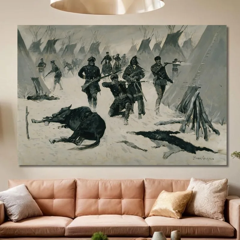 La Derrota De Caballo Loco Frederic Remington