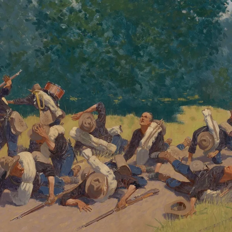 El Grito De La Metralla En El Cerro San Juan Frederic Remington
