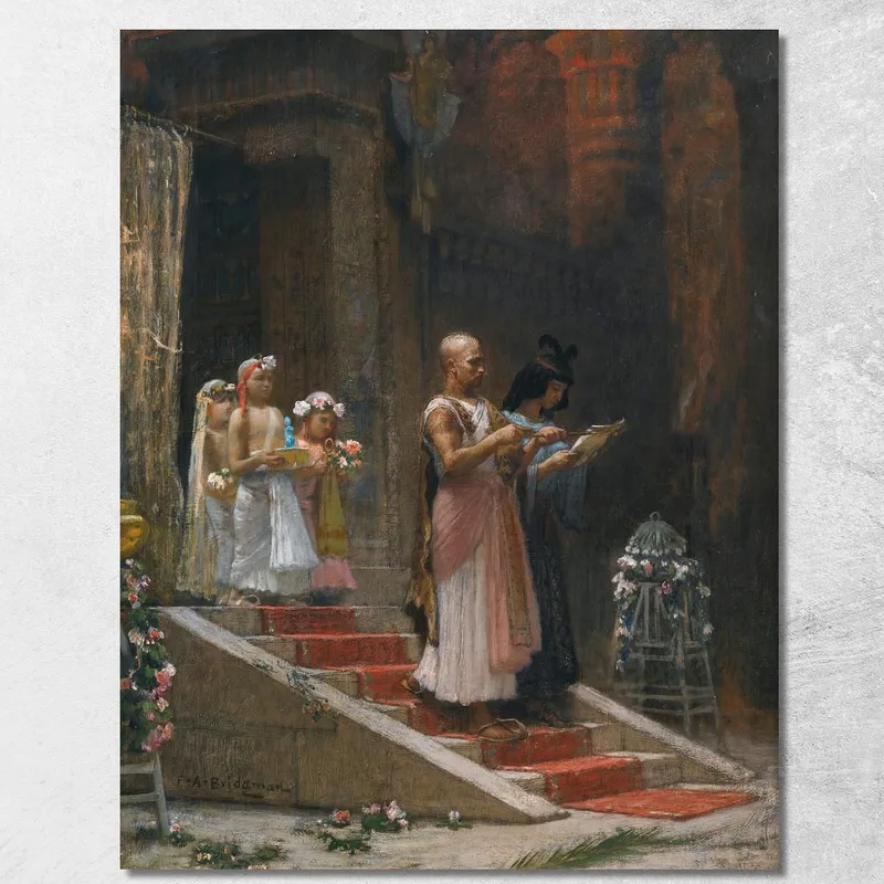 Una Processione Egiziana Frederick Arthur Bridgman quadro stampa su tela
