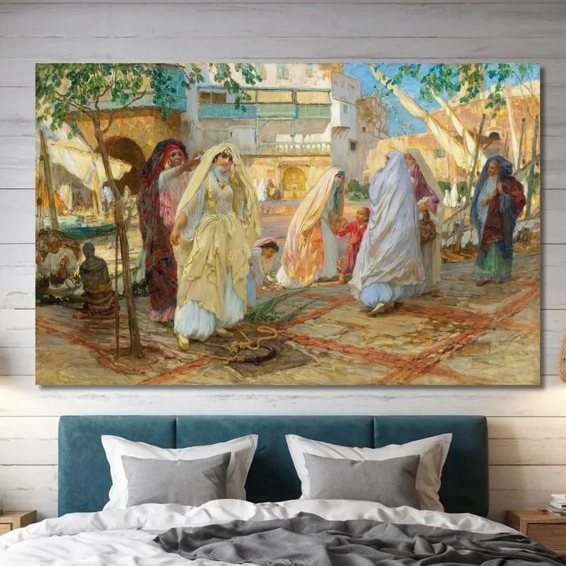 Dopo La Festa Del Porto Di Algeri  Frederick Arthur Bridgman quadro stampa su tela