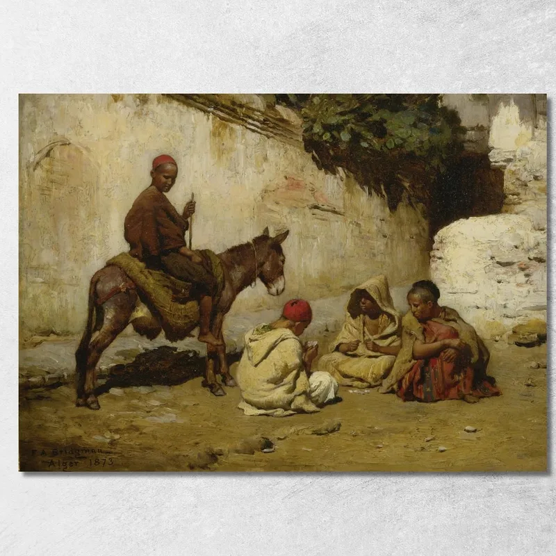 Carte Da Gioco Per Bambini Arabi Frederick Arthur Bridgman quadro stampa su tela