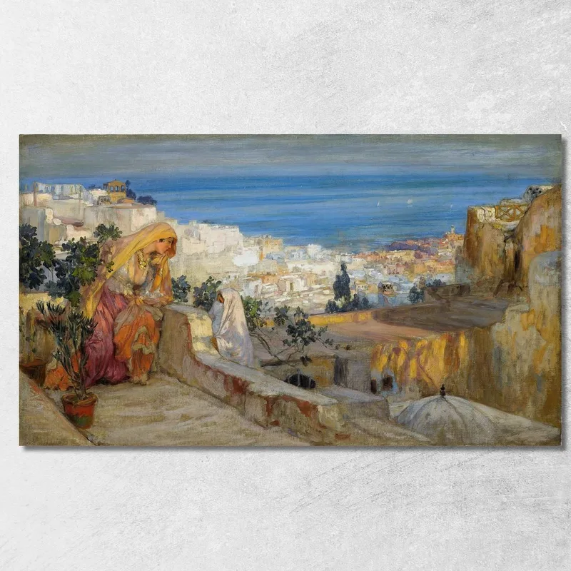 Donne Arabe Su Un Tetto Algeri Oltre Frederick Arthur Bridgman quadro stampa su tela