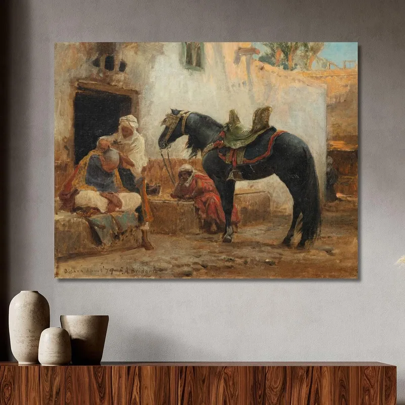 Barbiere Di Biskra Frederick Arthur Bridgman quadro stampa su tela