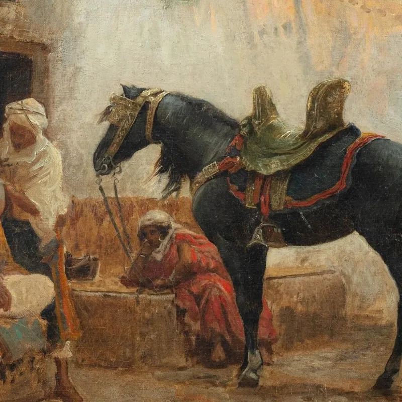 Barbiere Di Biskra Frederick Arthur Bridgman quadro stampa su tela