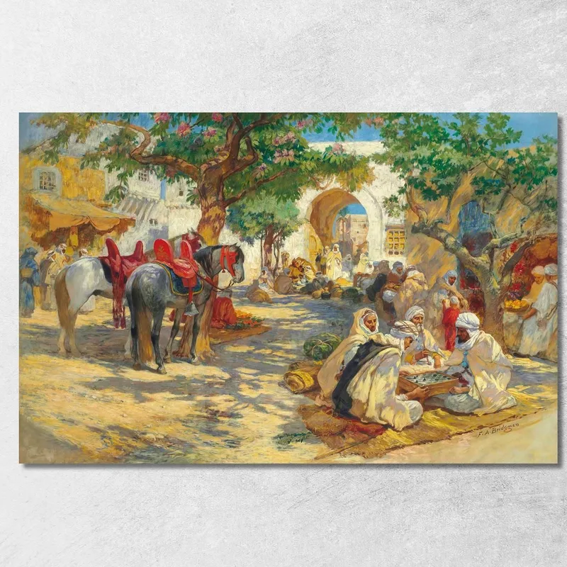 Giocatori Di Scacchi Biskra Frederick Arthur Bridgman quadro stampa su tela