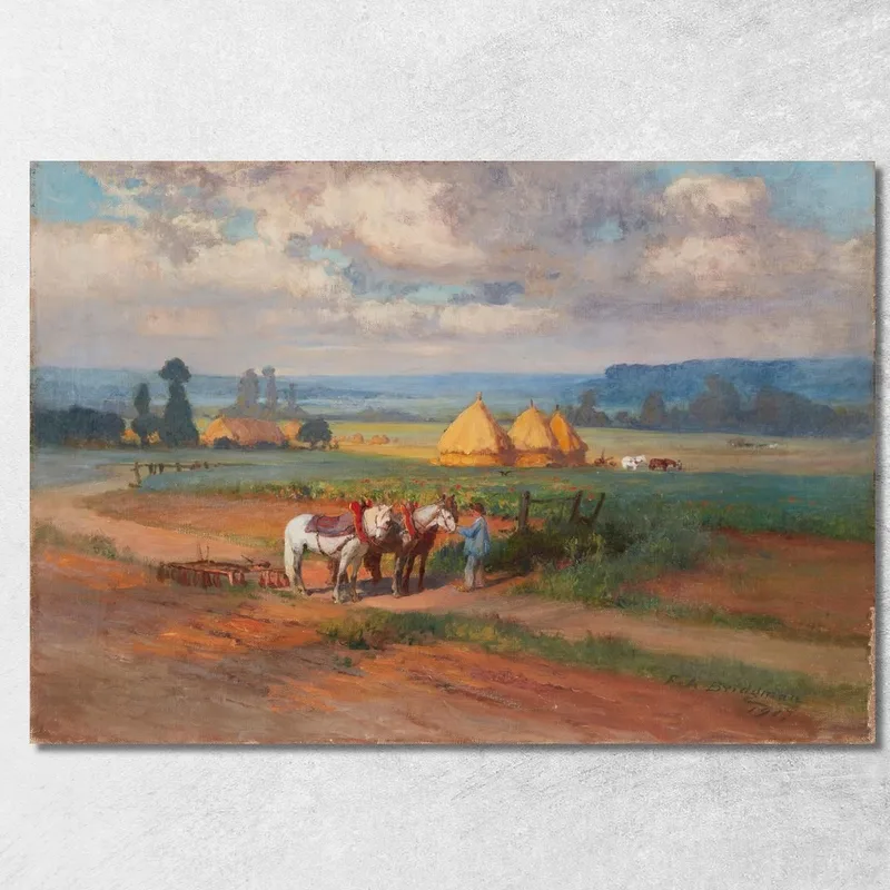 In Normandia Frederick Arthur Bridgman quadro stampa su tela