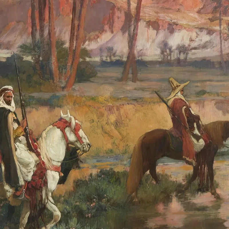 Guadare Il Torrente Algeria Frederick Arthur Bridgman