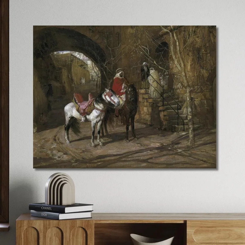 Cavalier Dans Une Cour Frederick Arthur Bridgman