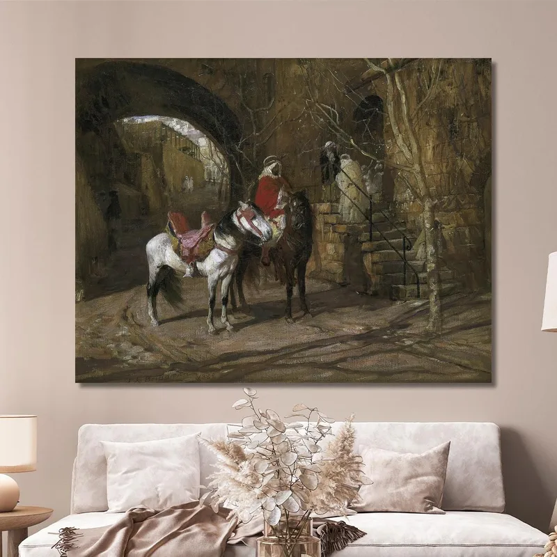 Cavalier Dans Une Cour Frederick Arthur Bridgman