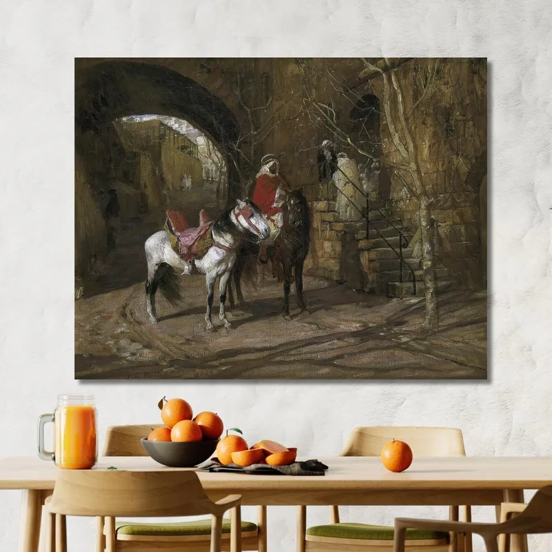 Cavalier Dans Une Cour Frederick Arthur Bridgman
