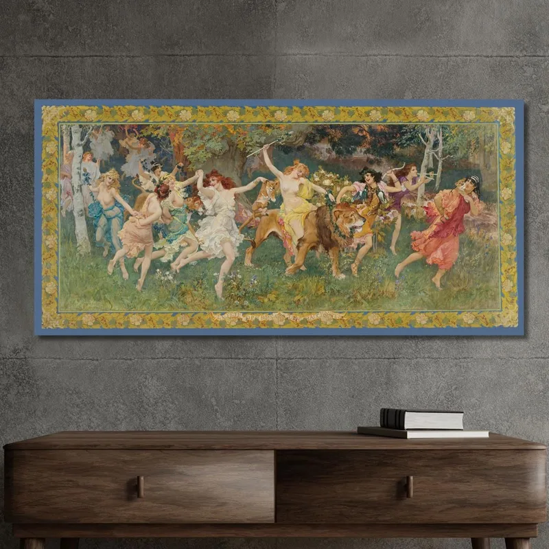 La Festa Dei Boschi Le Baccanti Frederick Arthur Bridgman quadro stampa su tela