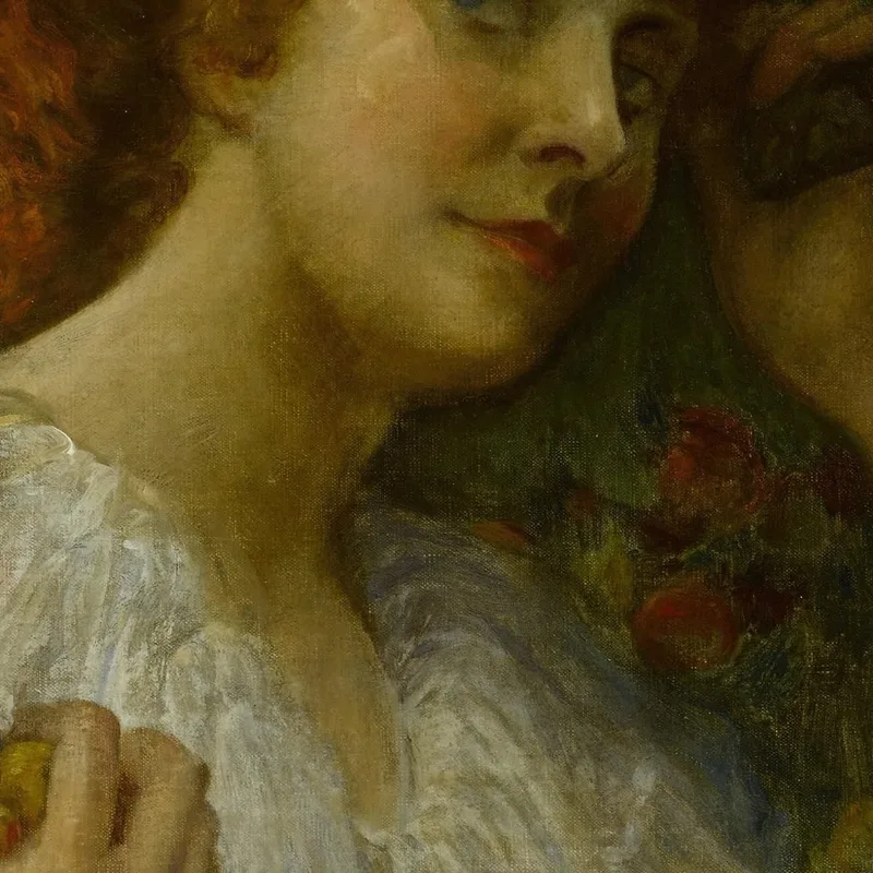Dame Mit Pfirsichen Frederick Arthur Bridgman