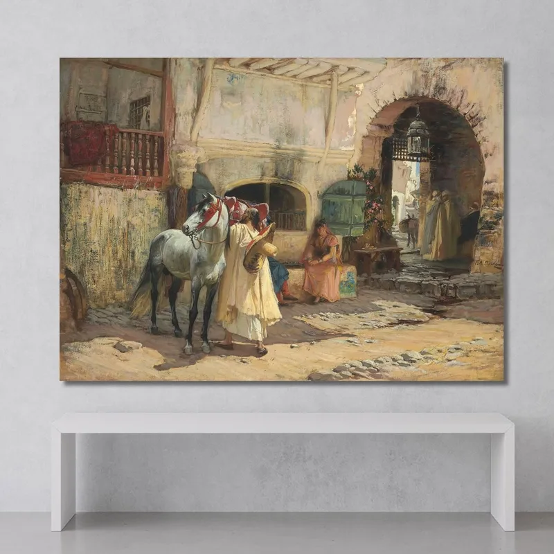 Fuori Per Un Giro Costantino Algeria Frederick Arthur Bridgman quadro stampa su tela