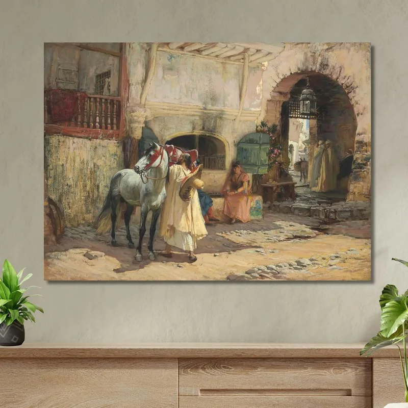Fuori Per Un Giro Costantino Algeria Frederick Arthur Bridgman quadro stampa su tela