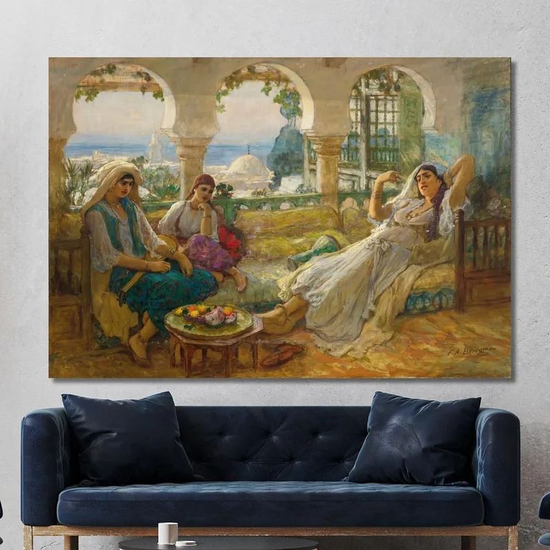 Sulla Terrazza Frederick Arthur Bridgman quadro stampa su tela