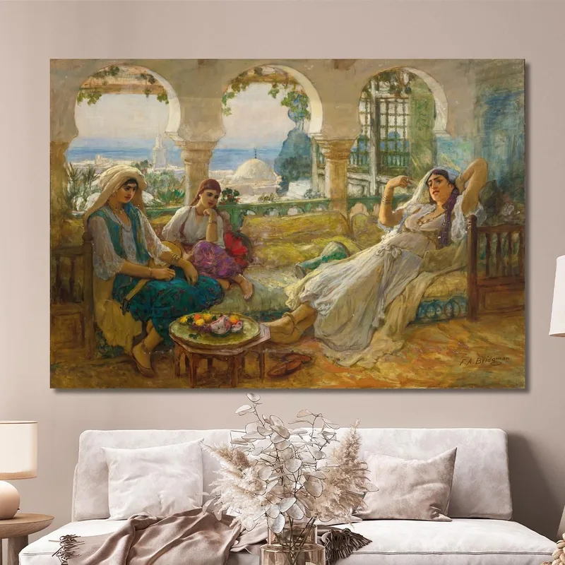 Sulla Terrazza Frederick Arthur Bridgman quadro stampa su tela