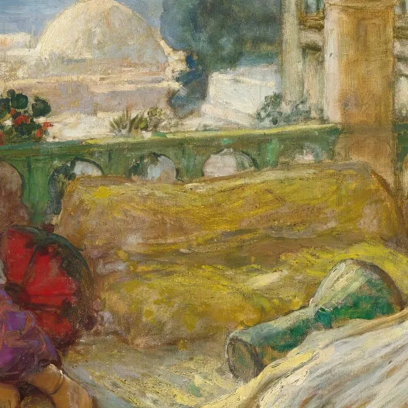 Sulla Terrazza Frederick Arthur Bridgman quadro stampa su tela