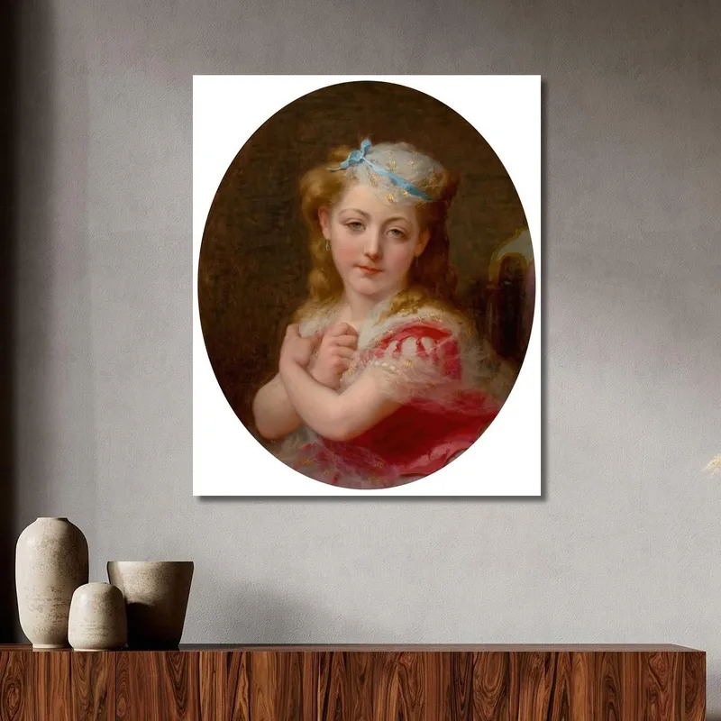Porträt Eines Jungen Mädchens Frederick Arthur Bridgman