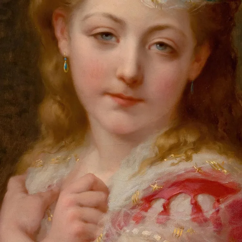 Porträt Eines Jungen Mädchens Frederick Arthur Bridgman