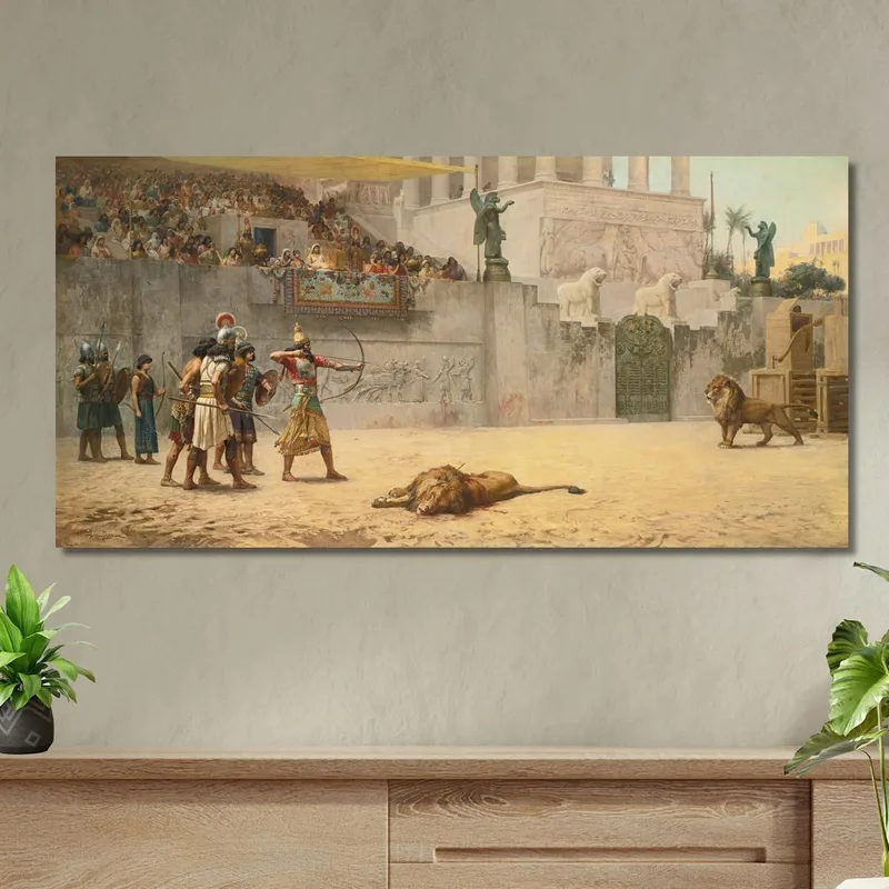 La Deviazione Di Un Re Assiro Frederick Arthur Bridgman quadro stampa su tela