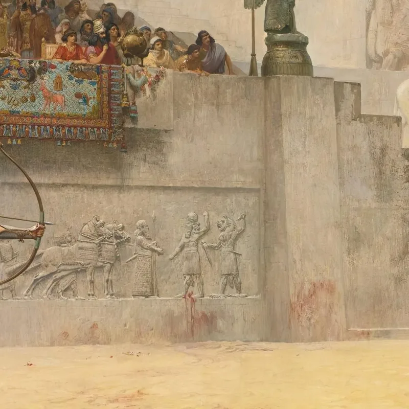 La Deviazione Di Un Re Assiro Frederick Arthur Bridgman quadro stampa su tela