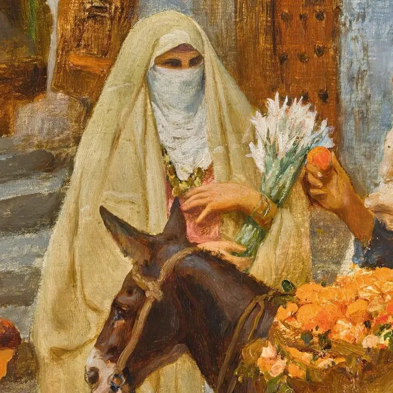 El Vendedor De Naranjas. Frederick Arthur Bridgman