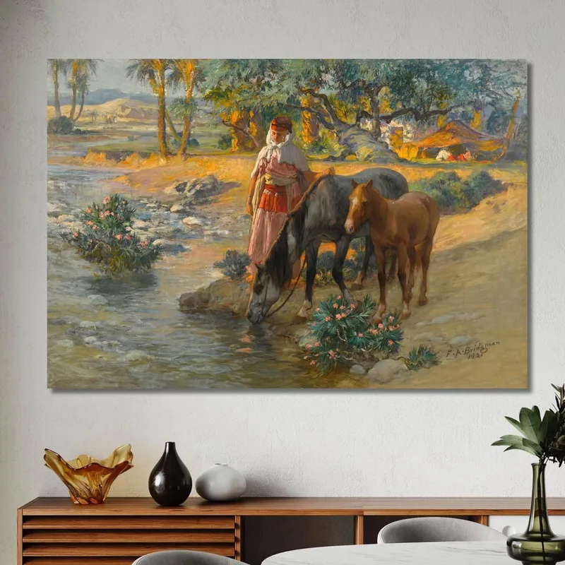 Tränken Der Pferde Frederick Arthur Bridgman