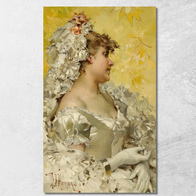 Signora In Bianco Frederik Hendrik Kaemmerer quadro stampa su tela