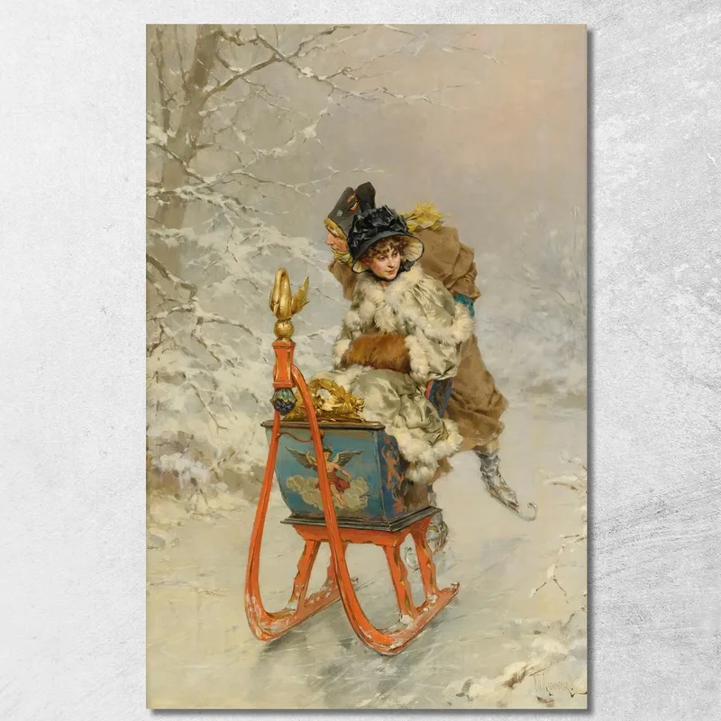 Il Giro In Slitta Frederik Hendrik Kaemmerer quadro stampa su tela