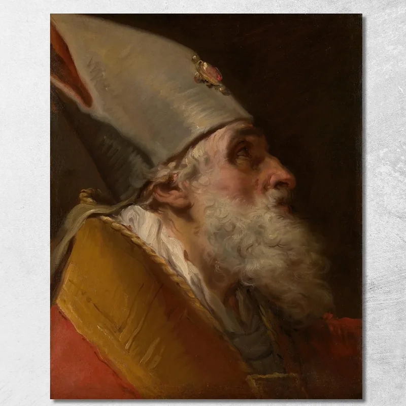Testa Di Un Vescovo Gaetano Gandolfi quadro stampa su tela