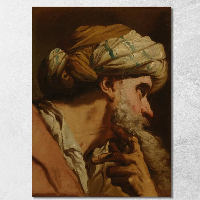 Testa Di Un Uomo In Costume Orientale Gaetano Gandolfi quadro stampa su tela