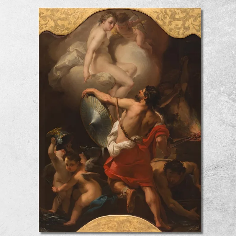 Venere Ordina Le Armi Per Enea Alla Fucina Di Vulcano Gaetano Gandolfi quadro stampa su tela