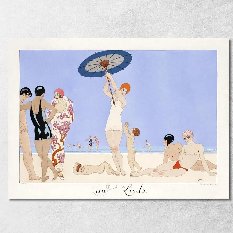 Au Lido Teller Nr.14 George Barbier drucken auf leinwand