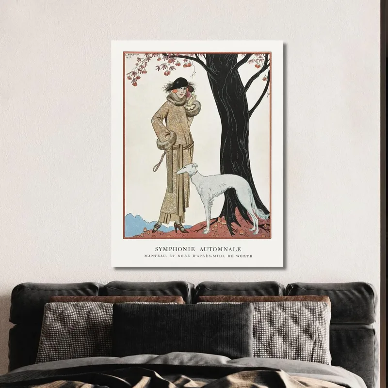 Vestido De Tarde Y Manto Sinfónico De Otoño George Barbier