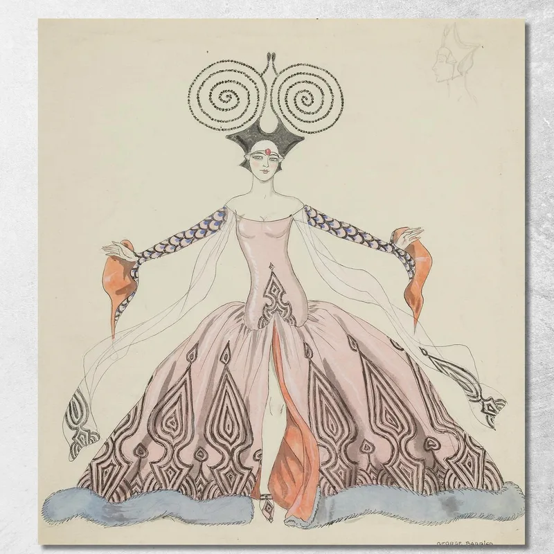 Kostümzeichnung George Barbier drucken auf leinwand