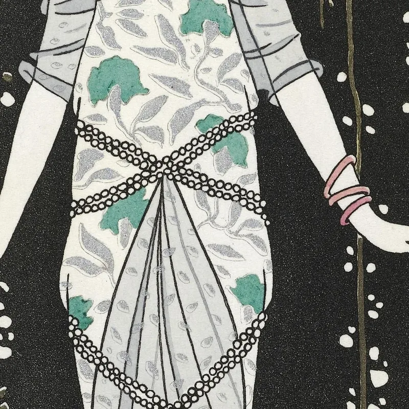 Costumi Parigini Abito Da Sera Ampio Del Journal Des Dames Et Des Modes George Barbier